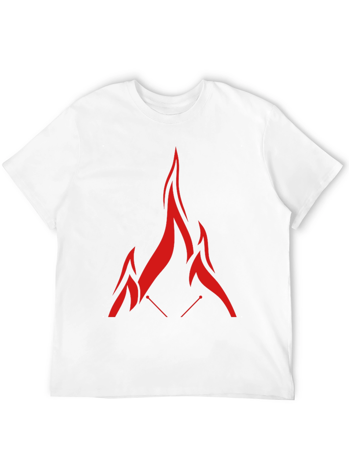 Red Flame Graphic Black T-Shirt