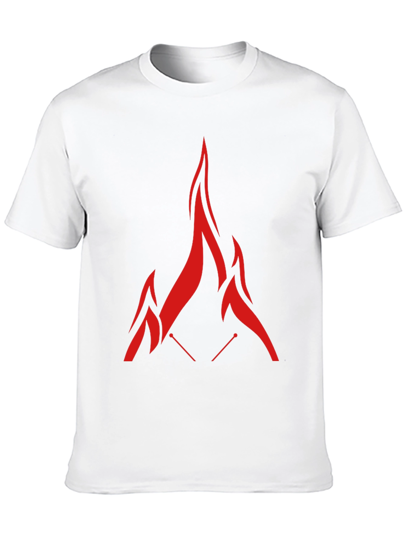 Red Flame Graphic Black T-Shirt