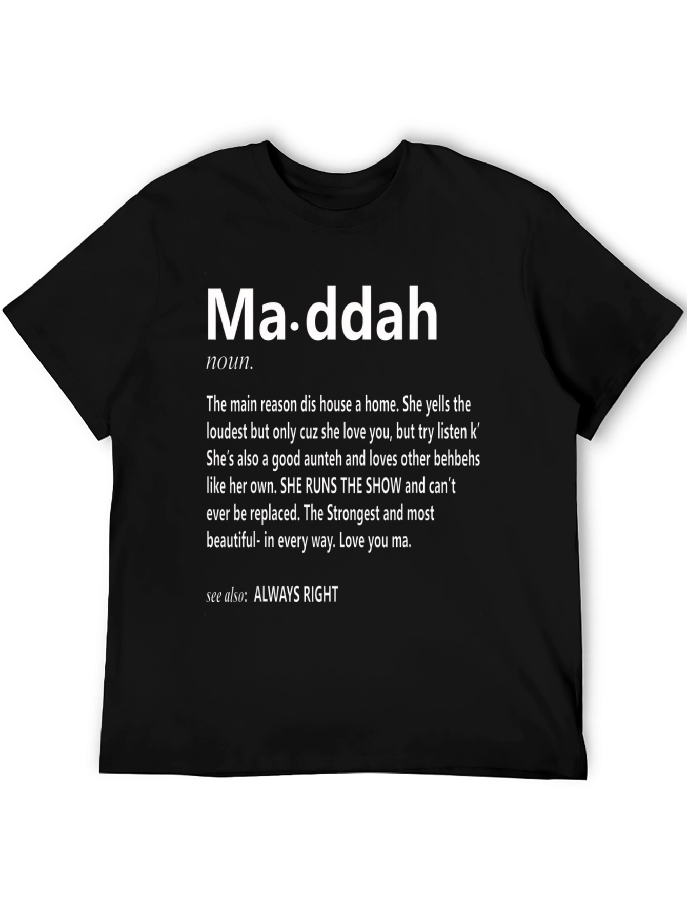 Ma-ddah Definition Black T-Shirt
