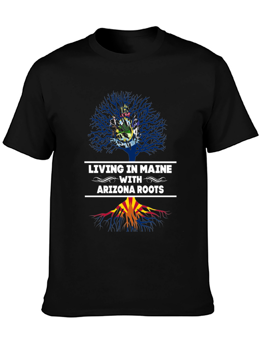 Maine & Arizona Roots Black T-Shirt