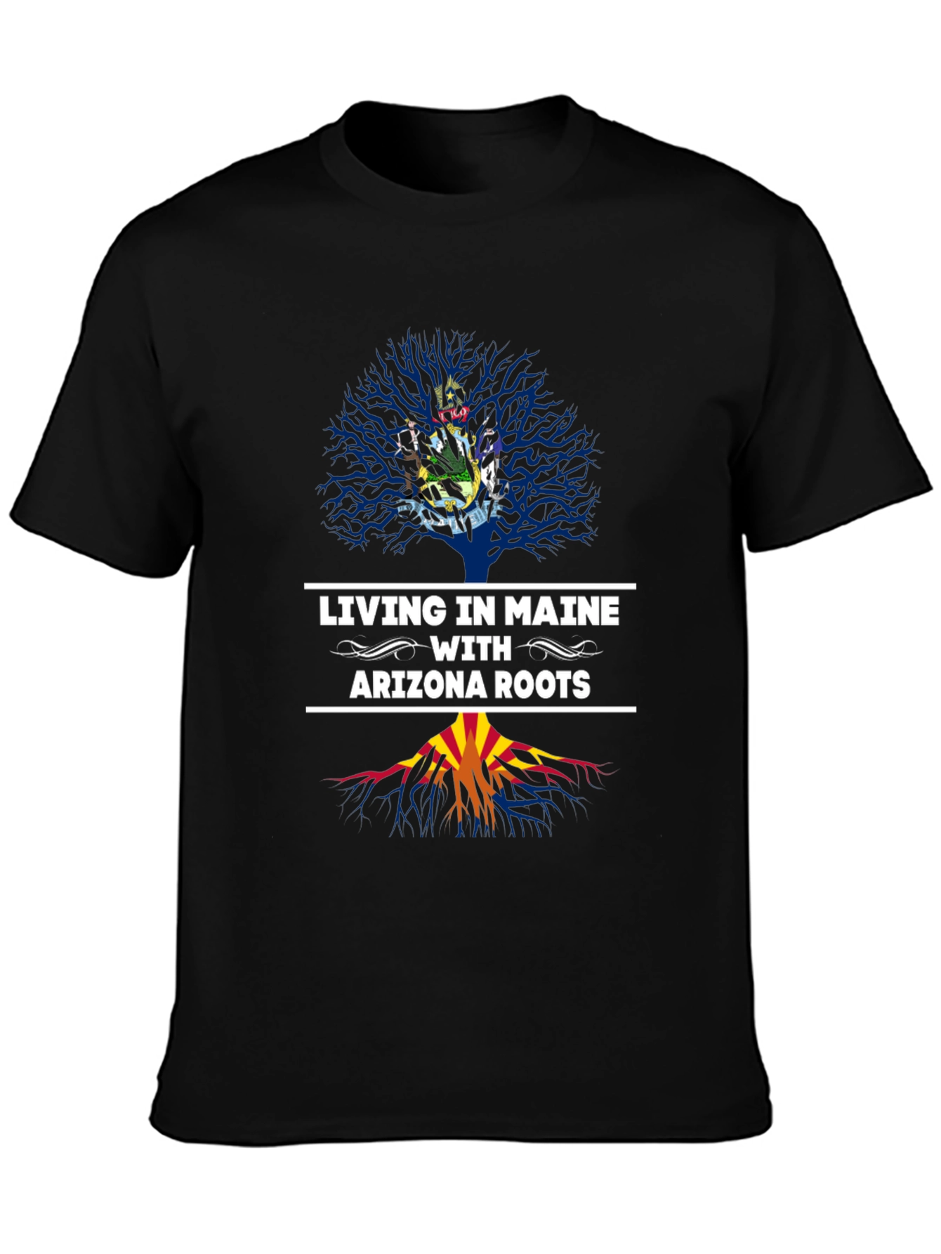 Maine & Arizona Roots Black T-Shirt