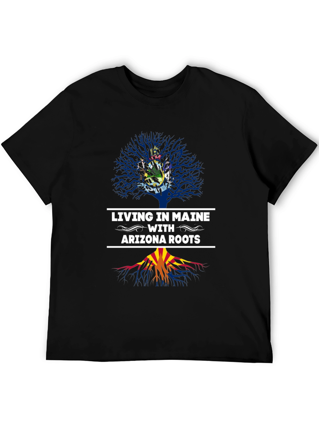 Maine & Arizona Roots Black T-Shirt