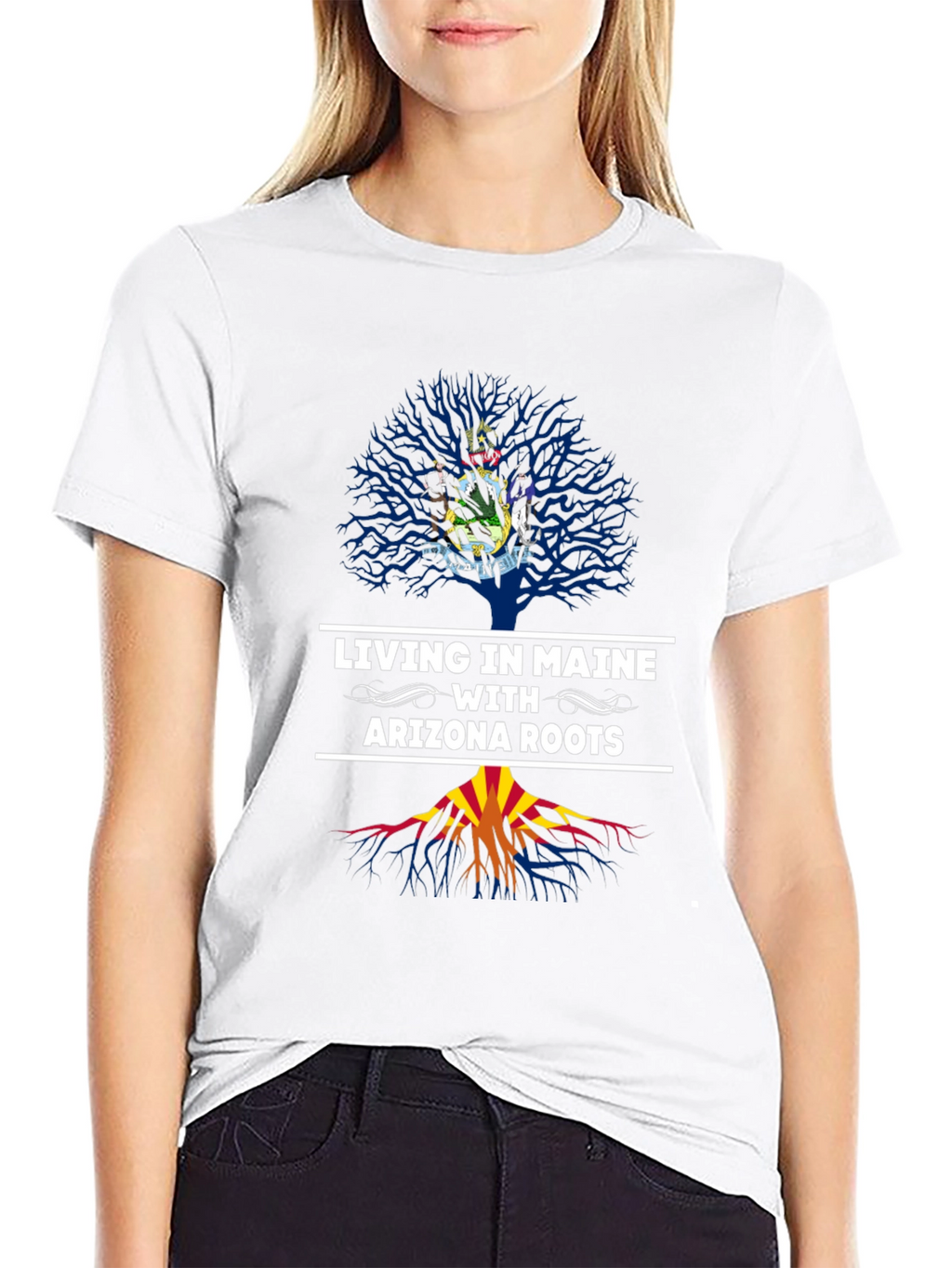 Maine & Arizona Roots Black T-Shirt