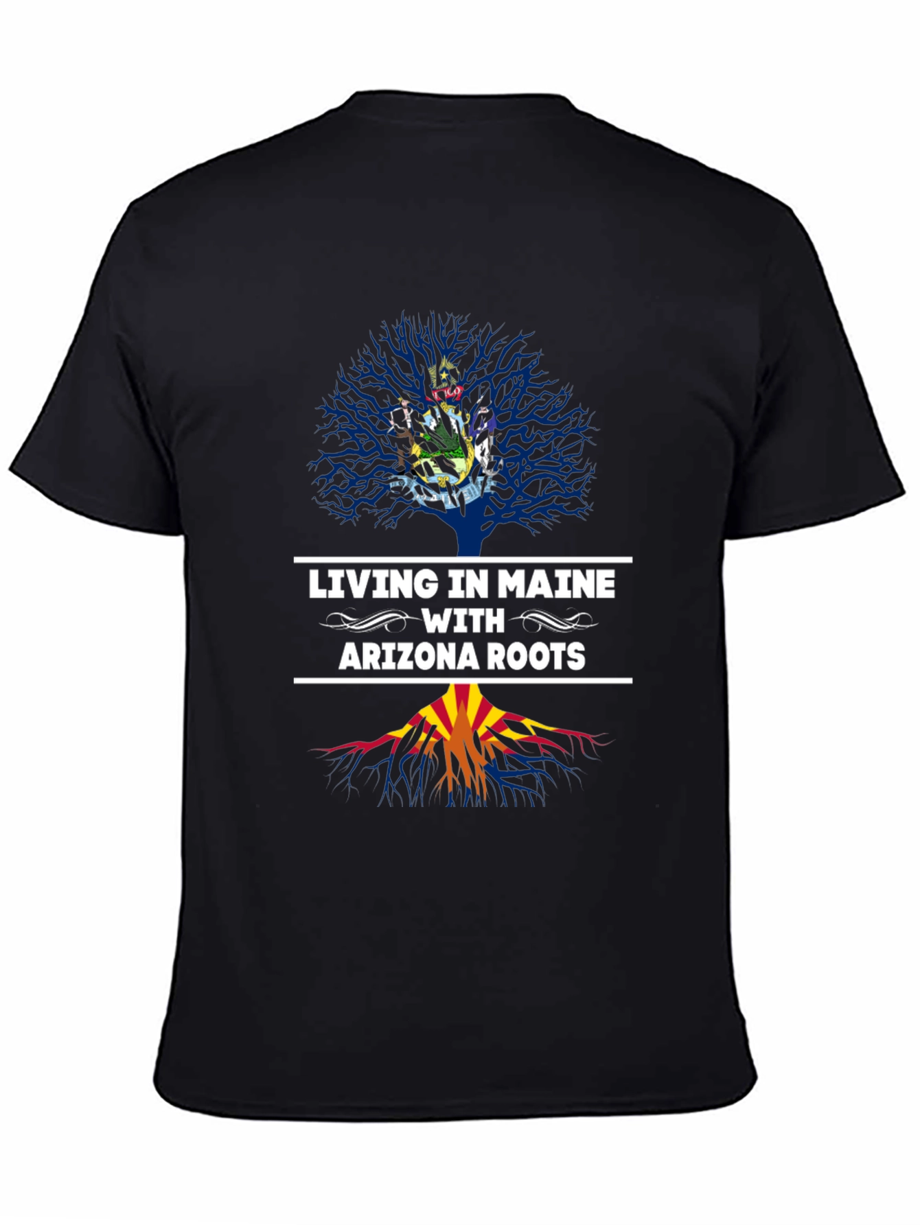 Maine & Arizona Roots Black T-Shirt