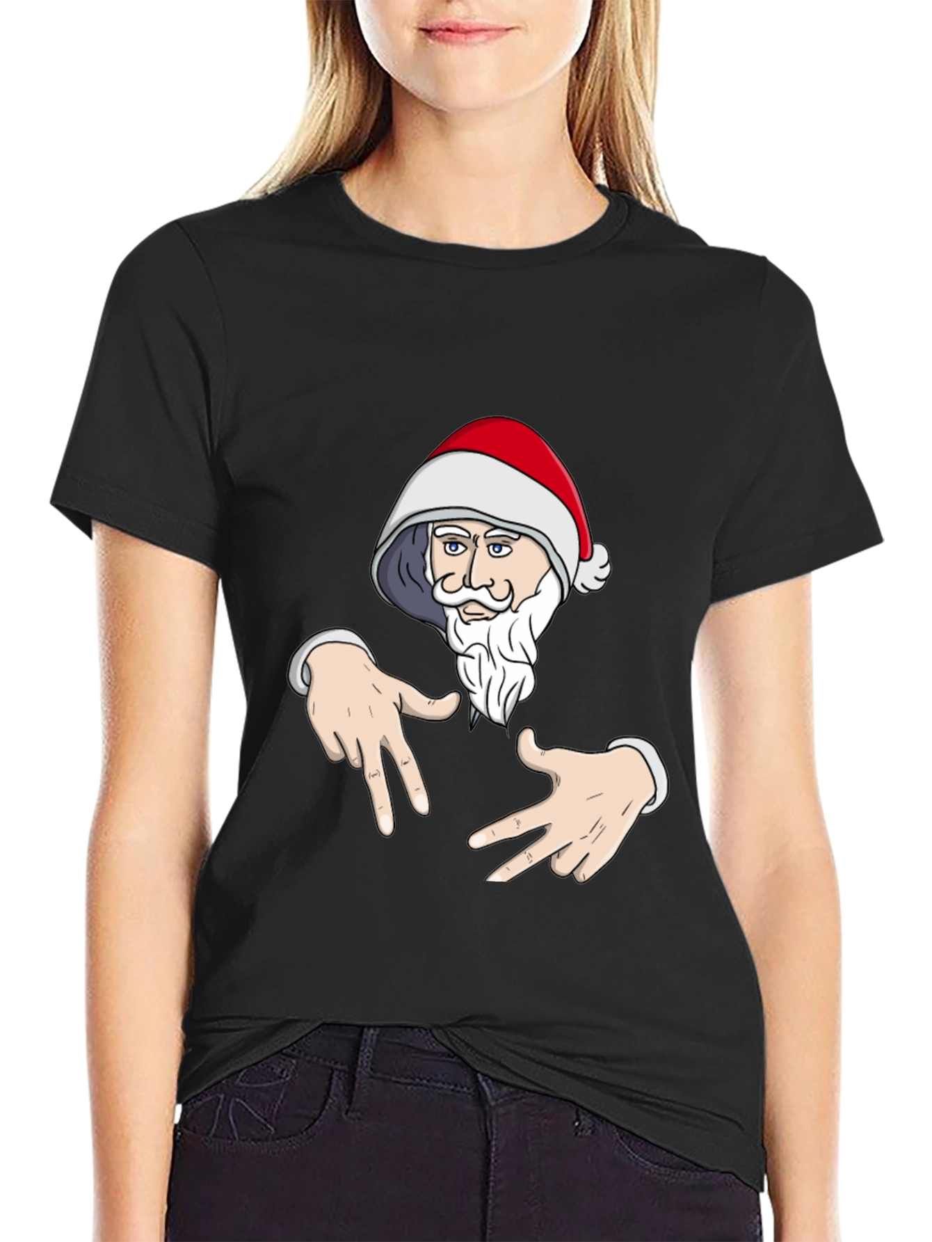 Santa Claus Gangsta T-Shirt Black