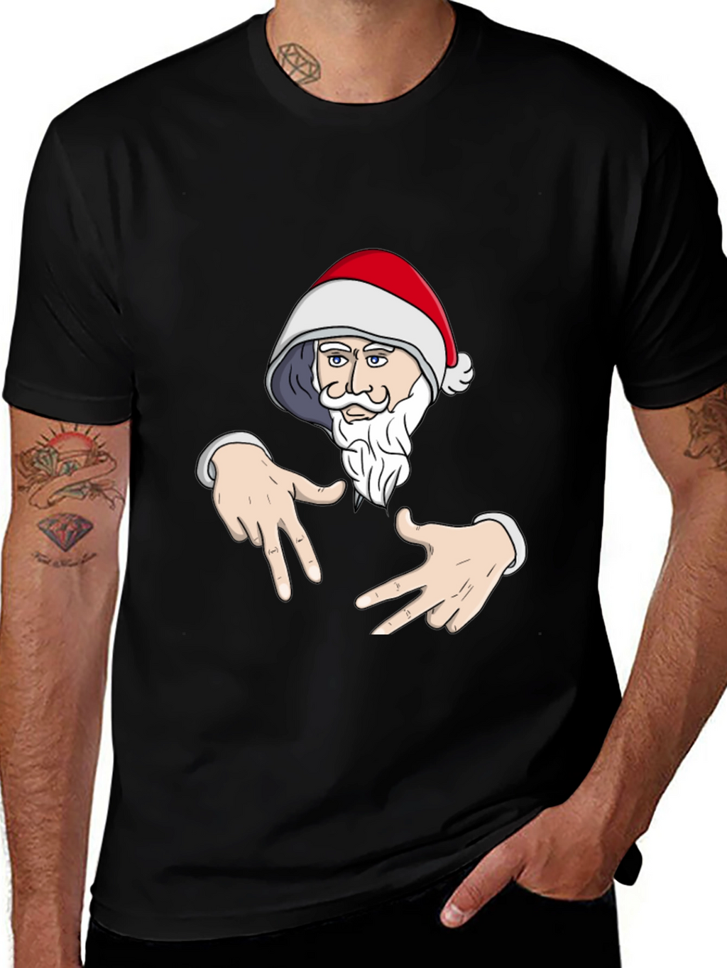 Santa Claus Gangsta T-Shirt Black