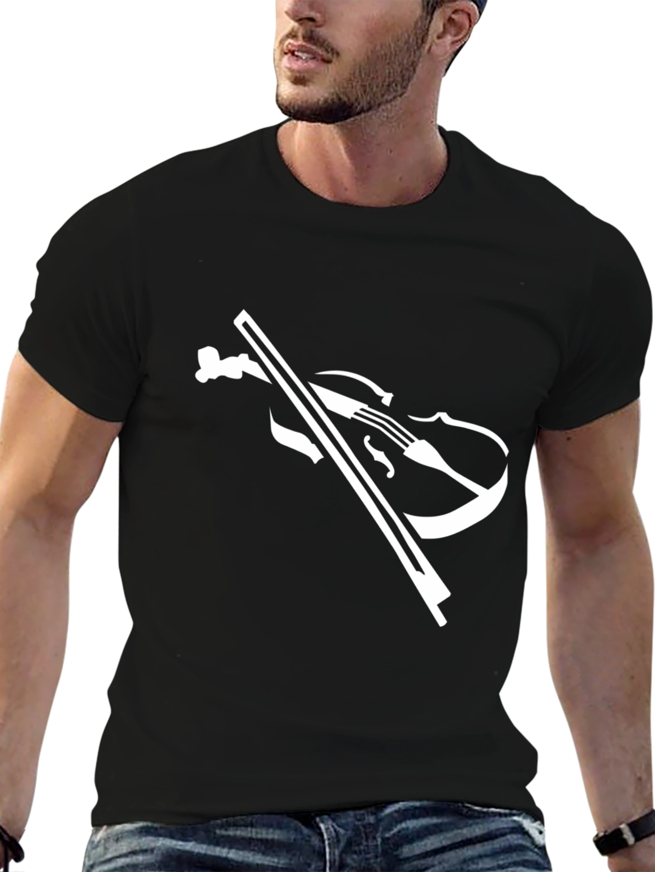 Violin Graphic Tee - Musical Instrument T-Shirt