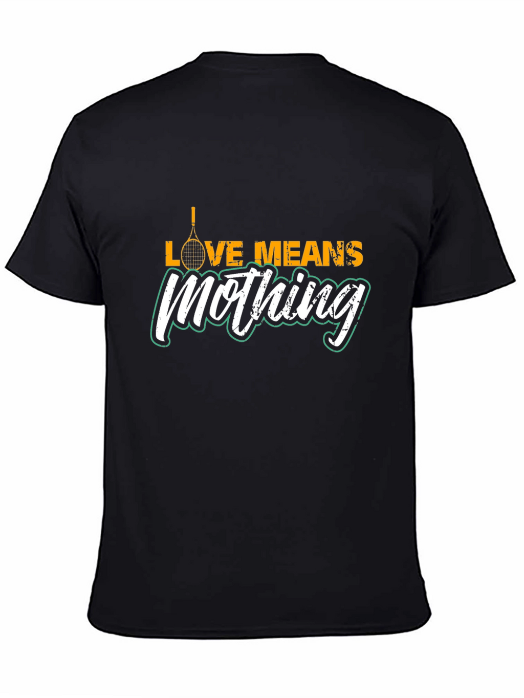 Love Means Nothing Tennis Graphic Tee - Black