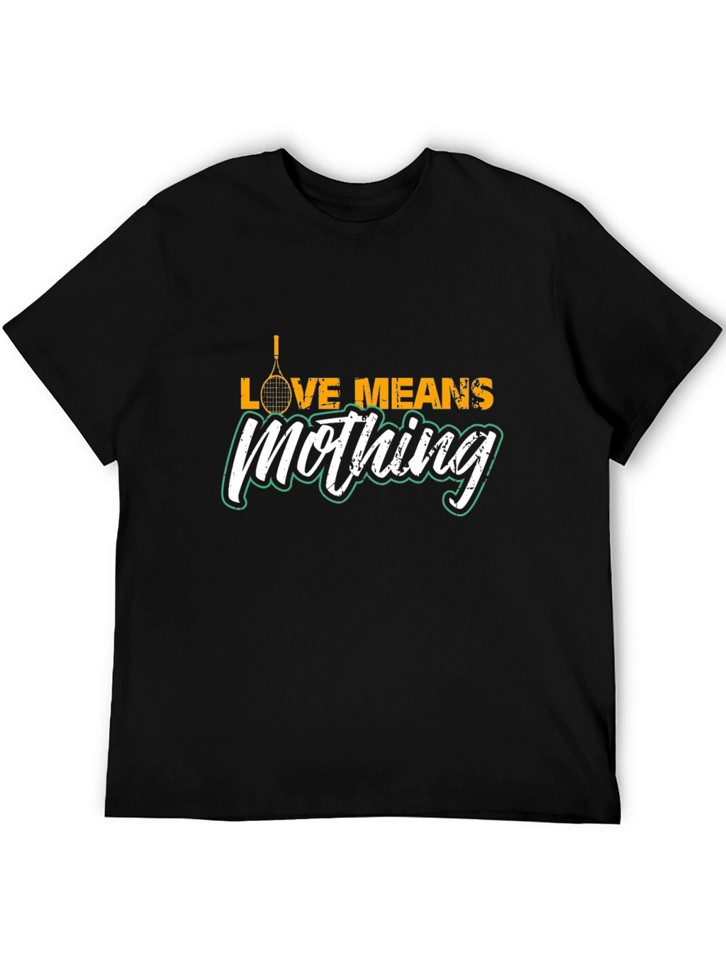 Love Means Nothing Tennis Graphic Tee - Black