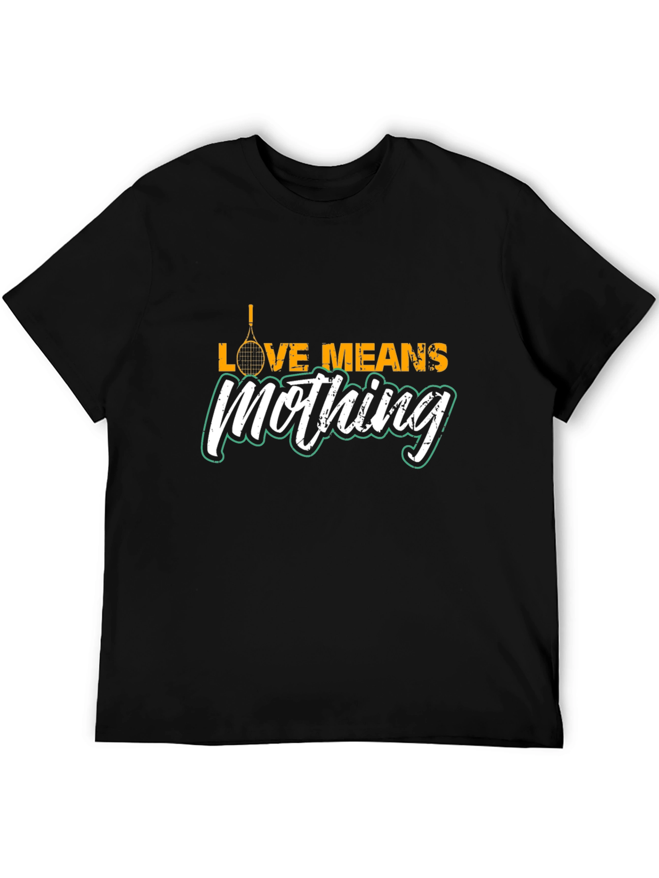 Love Means Nothing Tennis Graphic Tee - Black