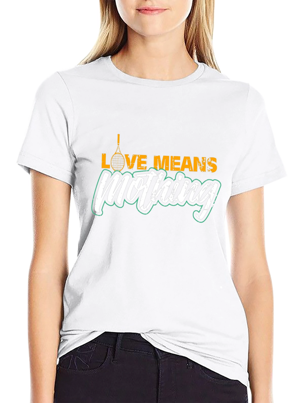 Love Means Nothing Tennis Graphic Tee - Black