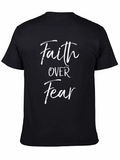 Faith Over Fear Black Graphic T-Shirt