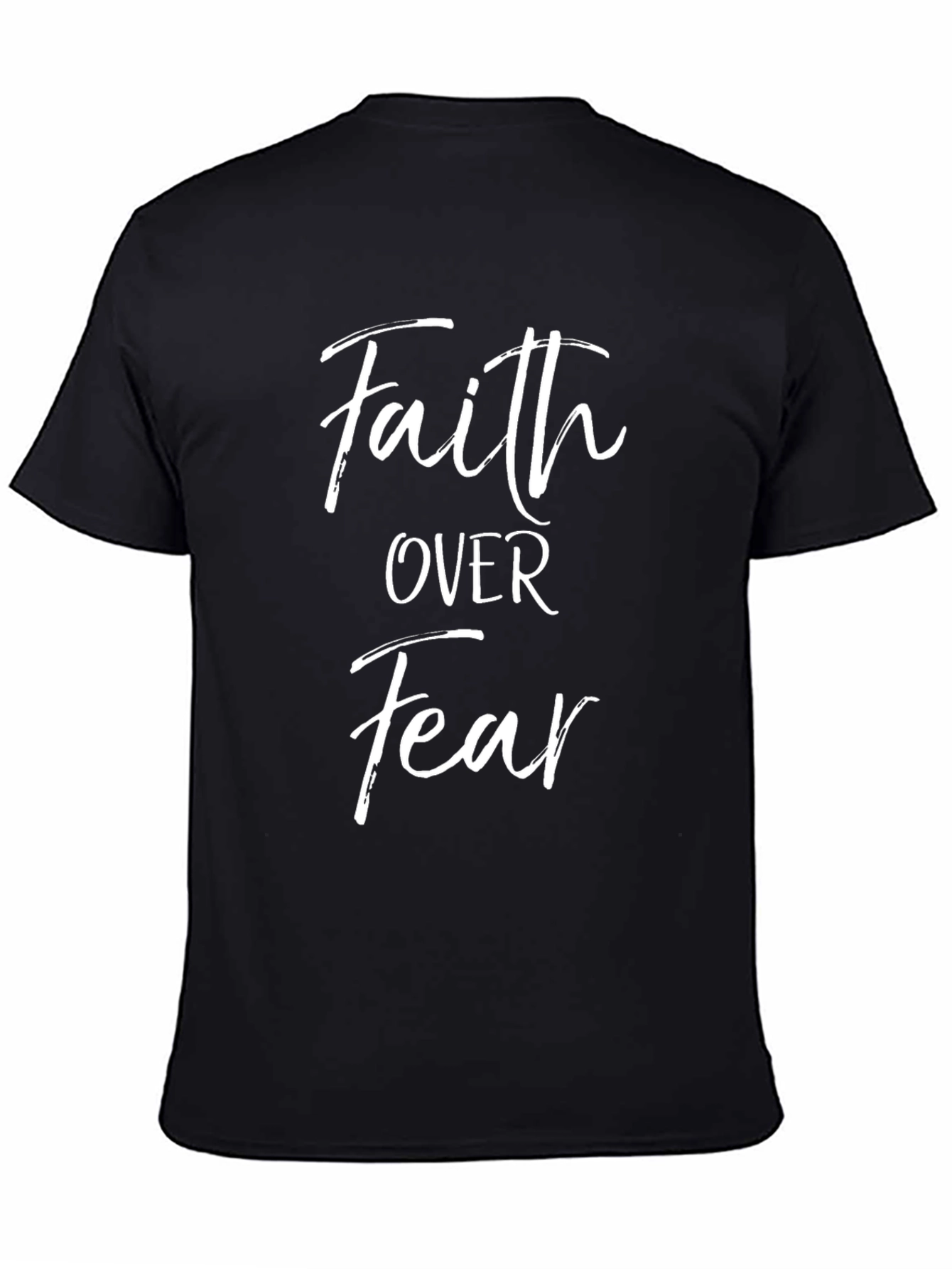 Faith Over Fear Black Graphic T-Shirt