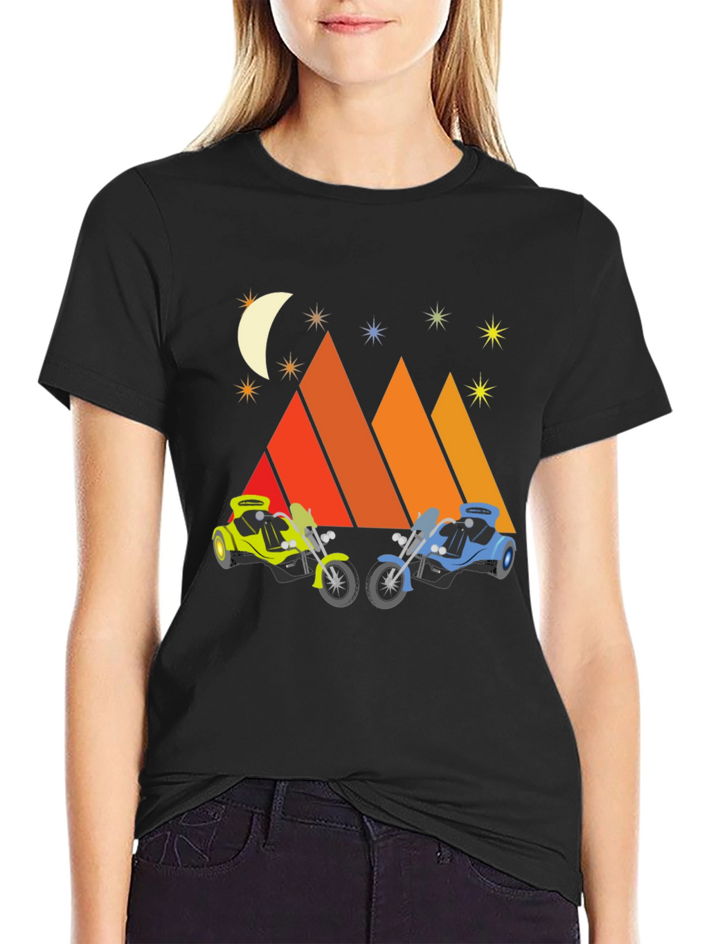 Motorcycle Mountainscape Graphic Tee
