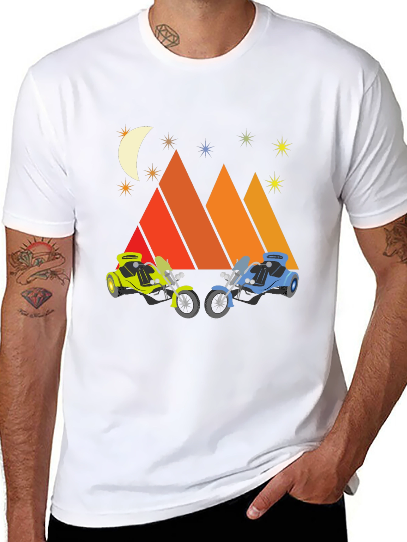 Motorcycle Mountainscape Graphic Tee