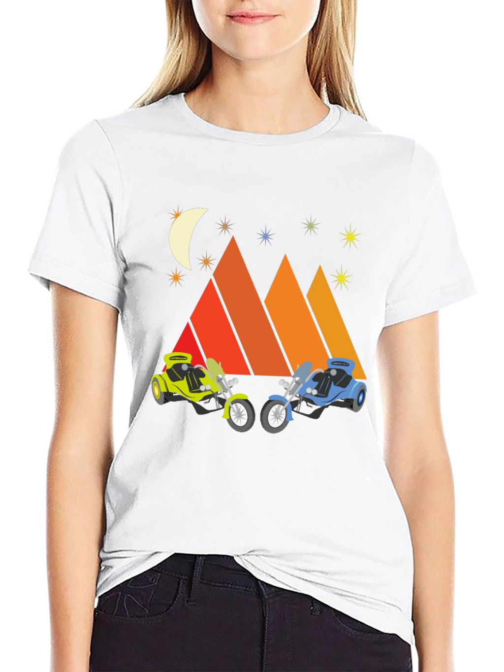 Motorcycle Mountainscape Graphic Tee