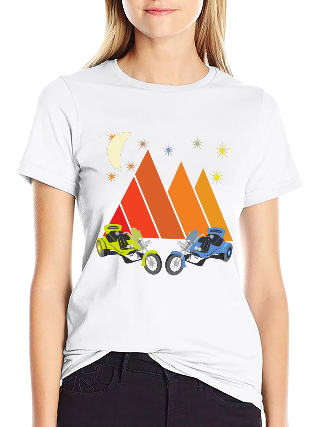 Motorcycle Mountainscape Graphic Tee