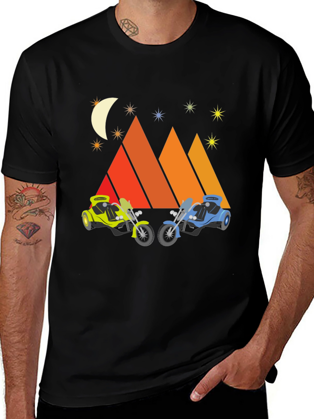 Motorcycle Mountainscape Graphic Tee