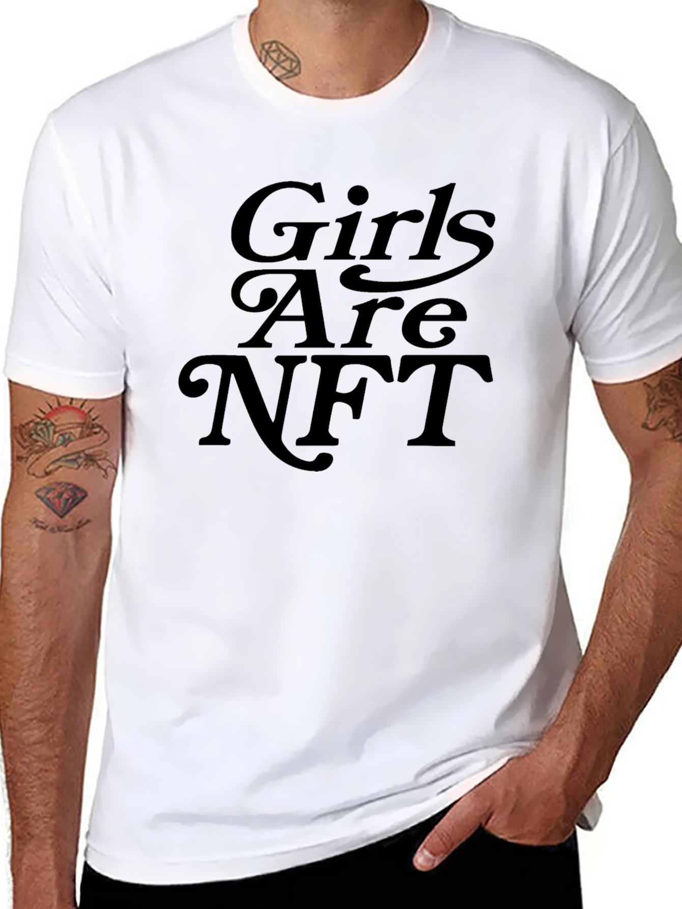 Girls Are NFT T-Shirt - Black Crew Neck Tee
