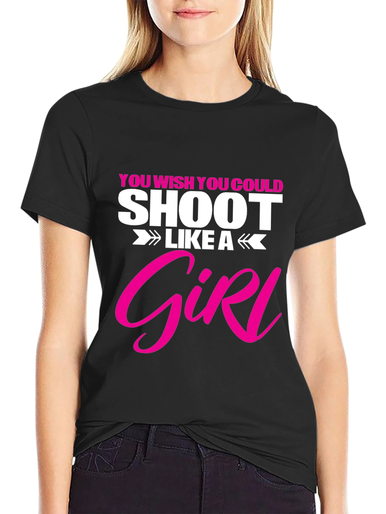 Shoot Like A Girl T-Shirt Funny Graphic Tee