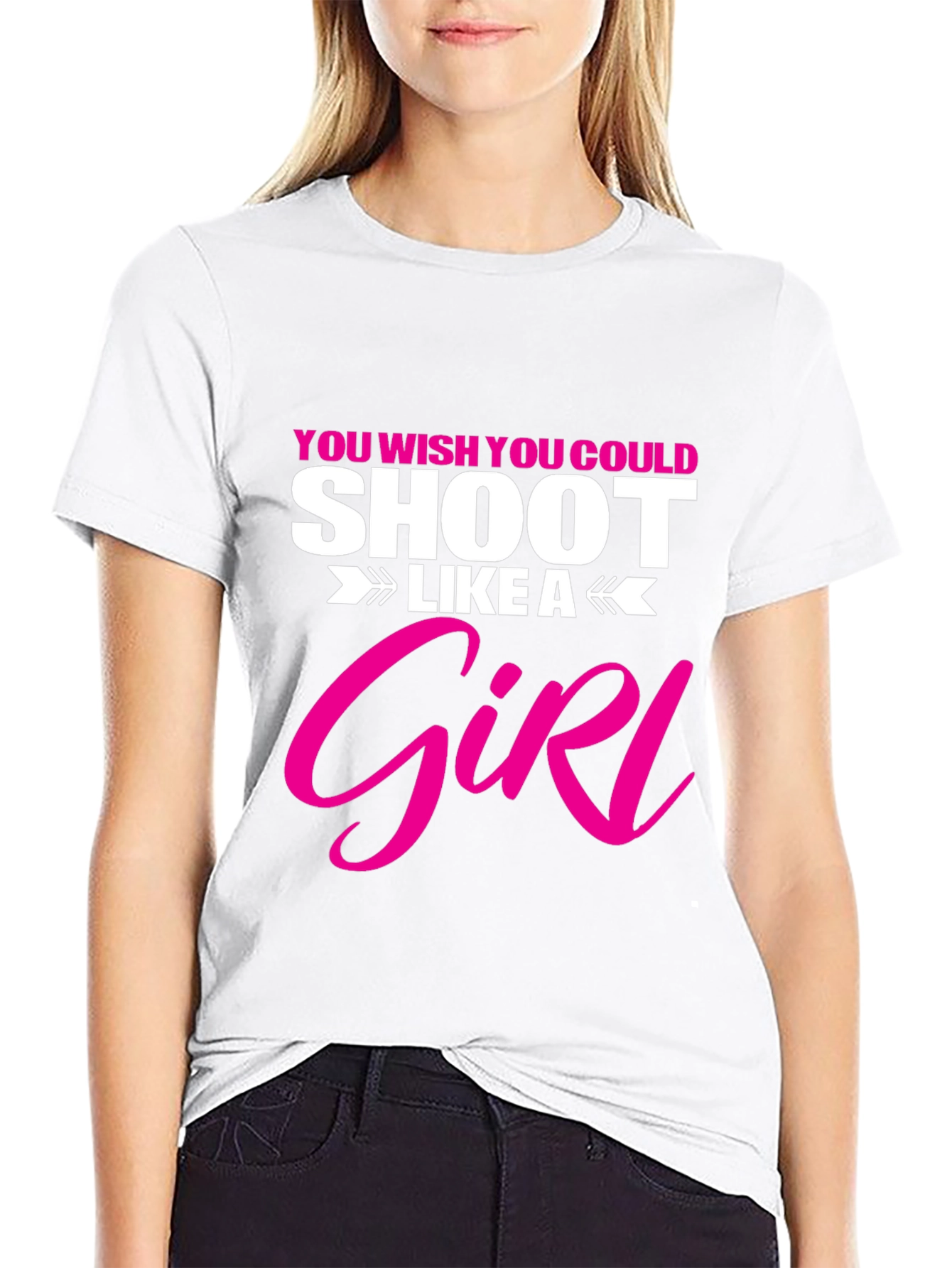 Shoot Like A Girl T-Shirt Funny Graphic Tee