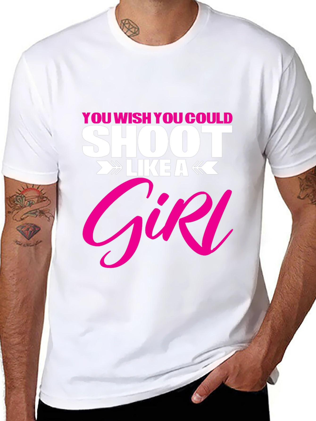 Shoot Like A Girl T-Shirt Funny Graphic Tee
