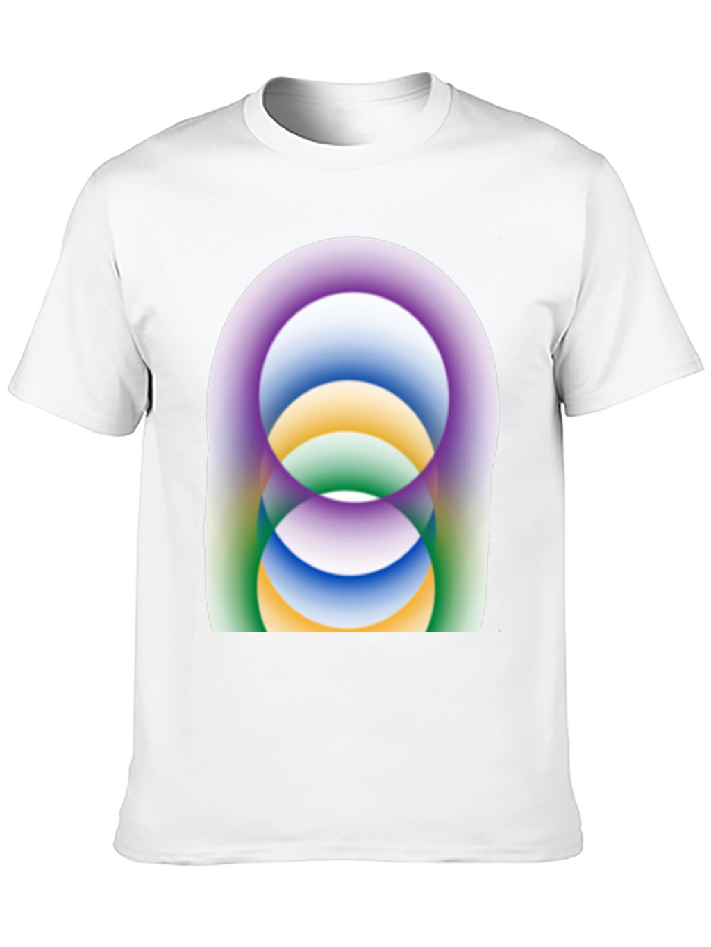 Abstract Circle Design Black T-Shirt
