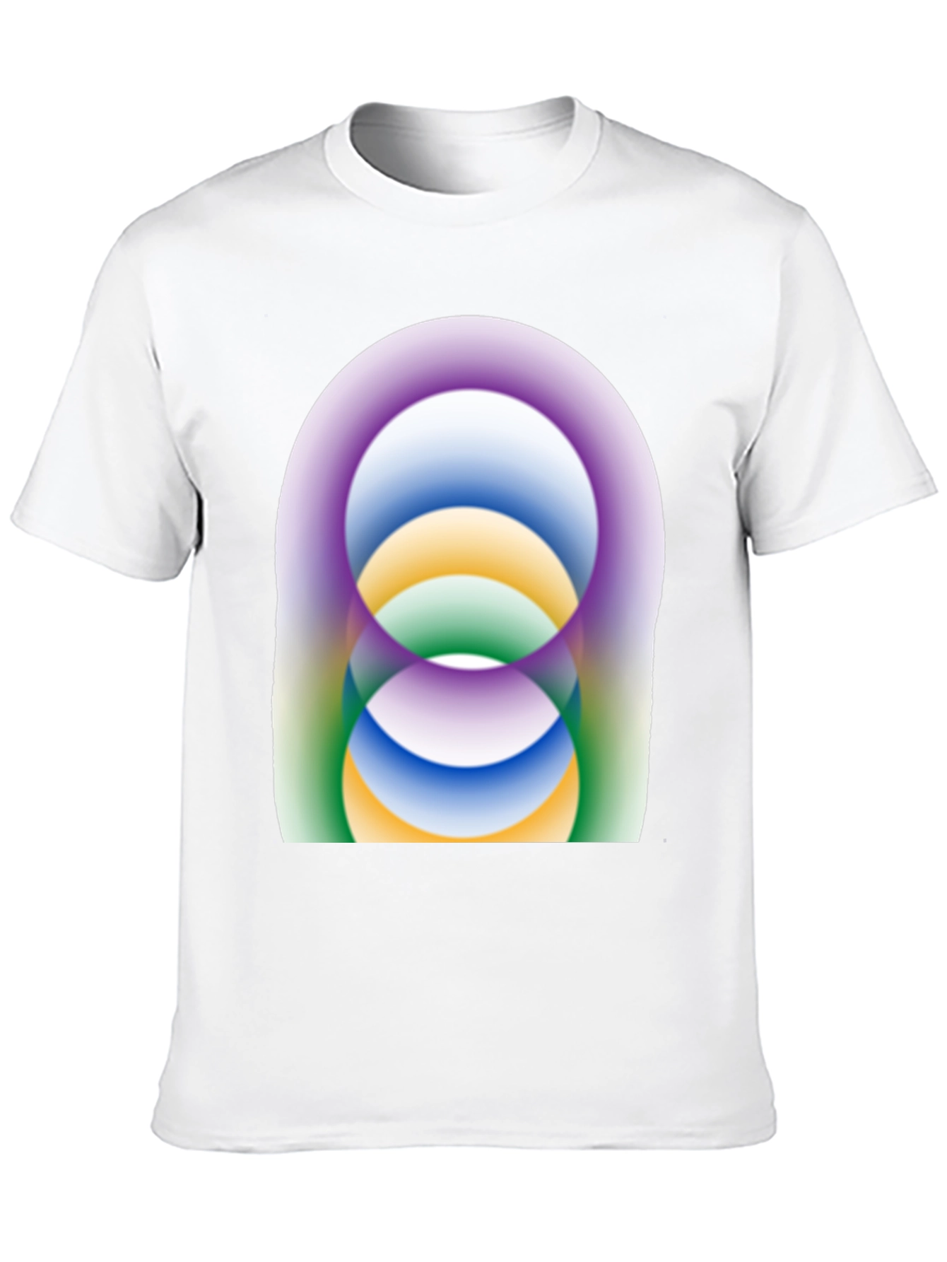 Abstract Circle Design Black T-Shirt