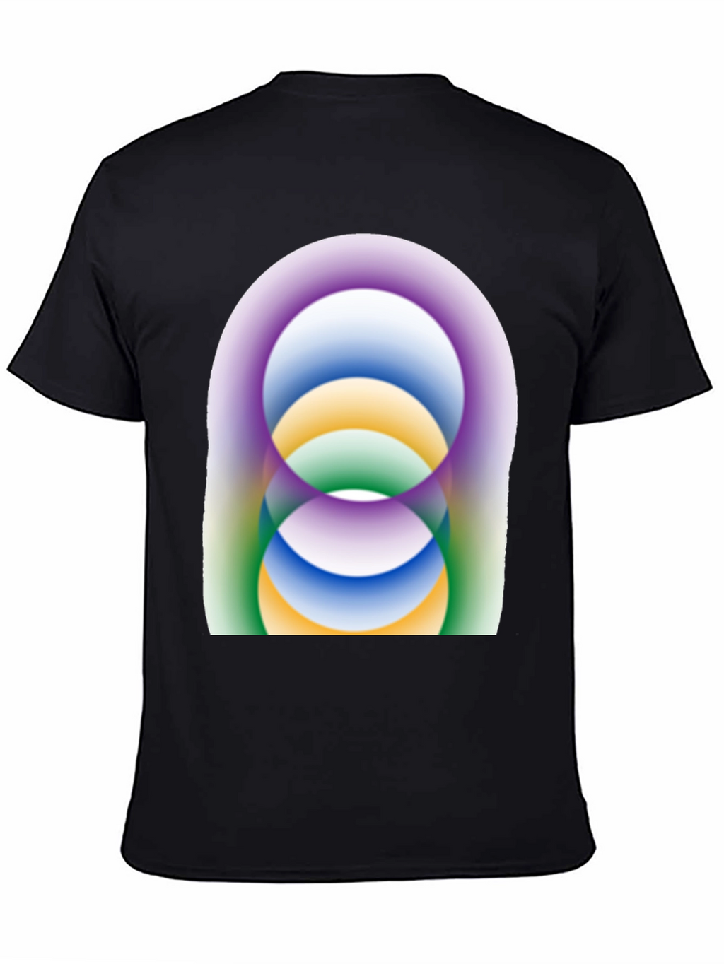 Abstract Circle Design Black T-Shirt