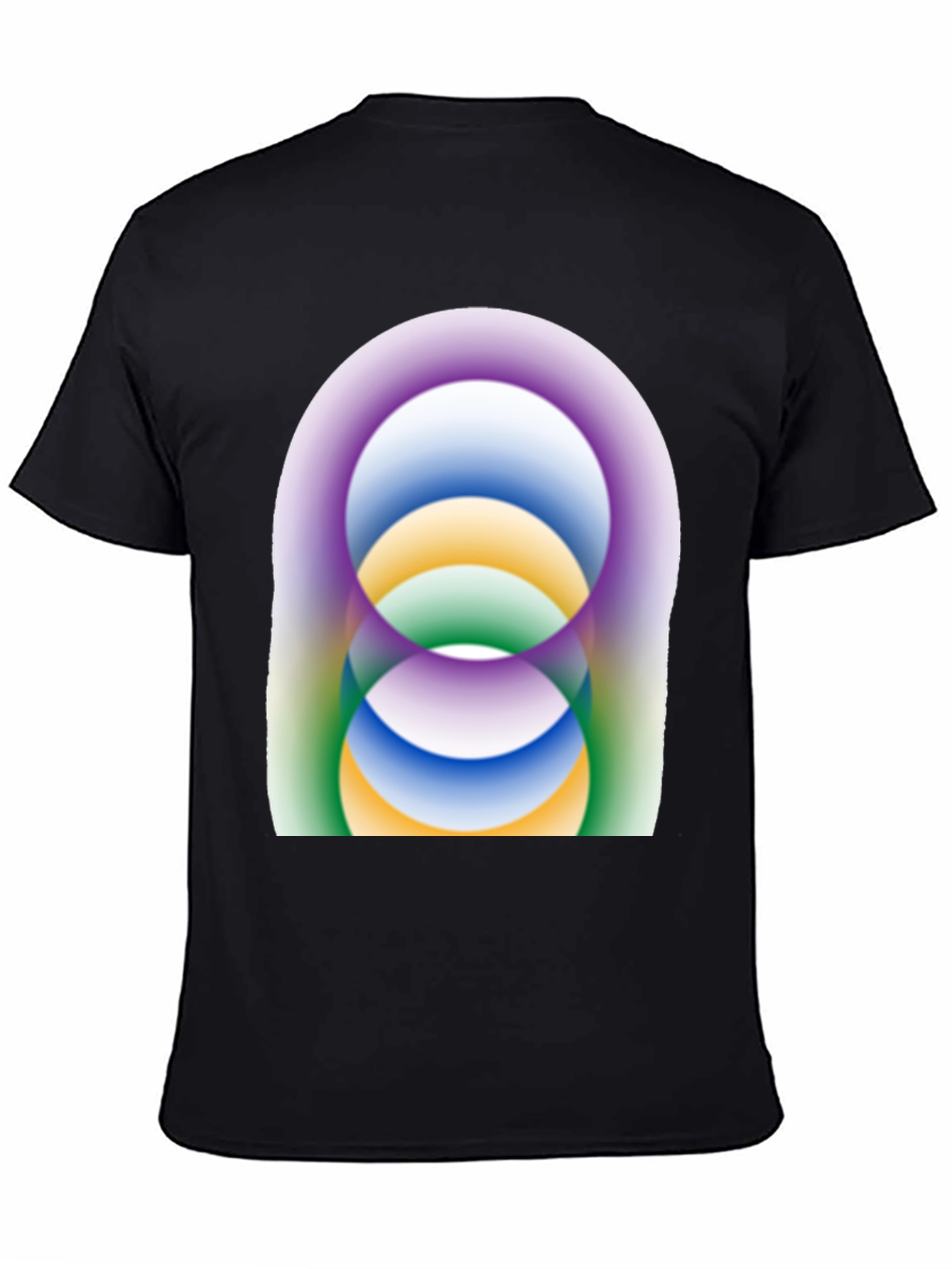 Abstract Circle Design Black T-Shirt