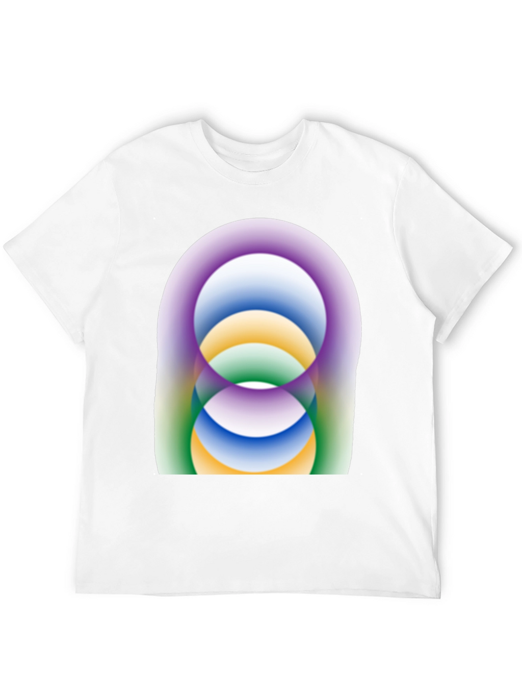 Abstract Circle Design Black T-Shirt