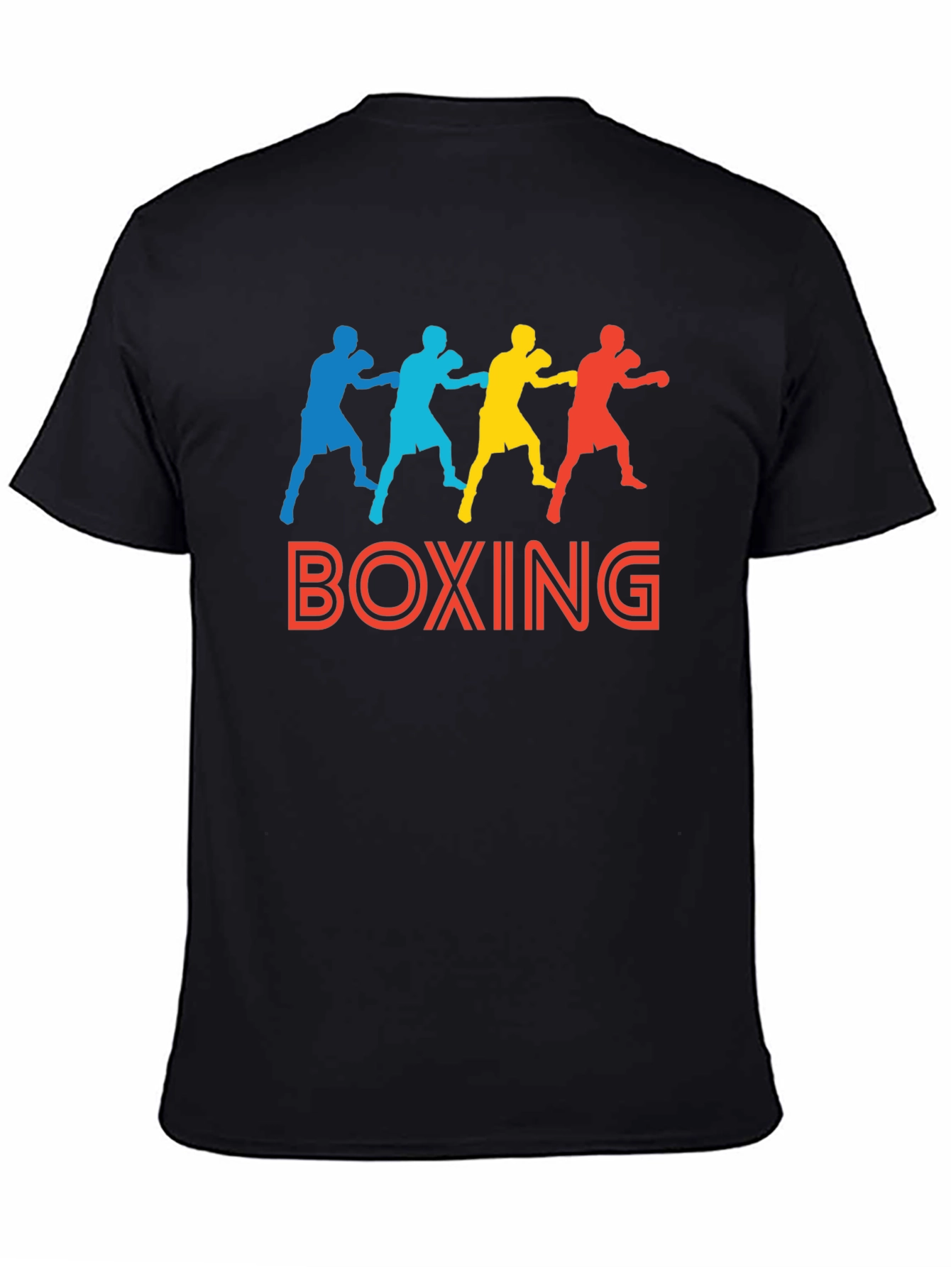 Boxing Graphic Print Black T-Shirt