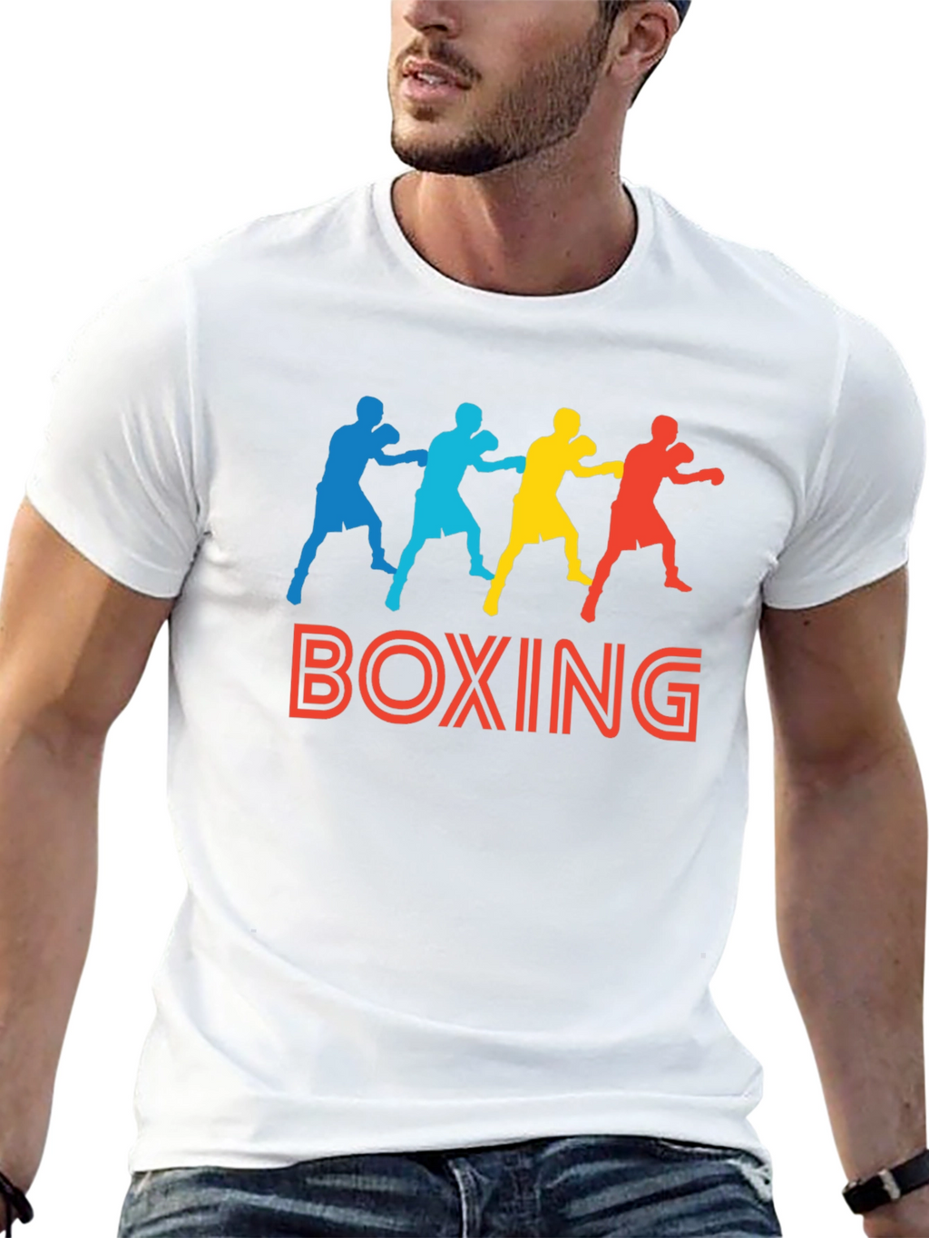 Boxing Graphic Print Black T-Shirt