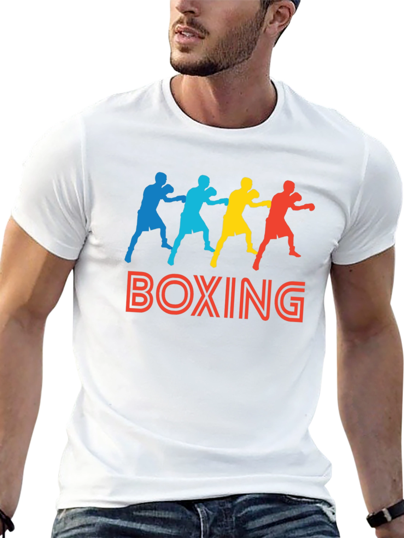Boxing Graphic Print Black T-Shirt