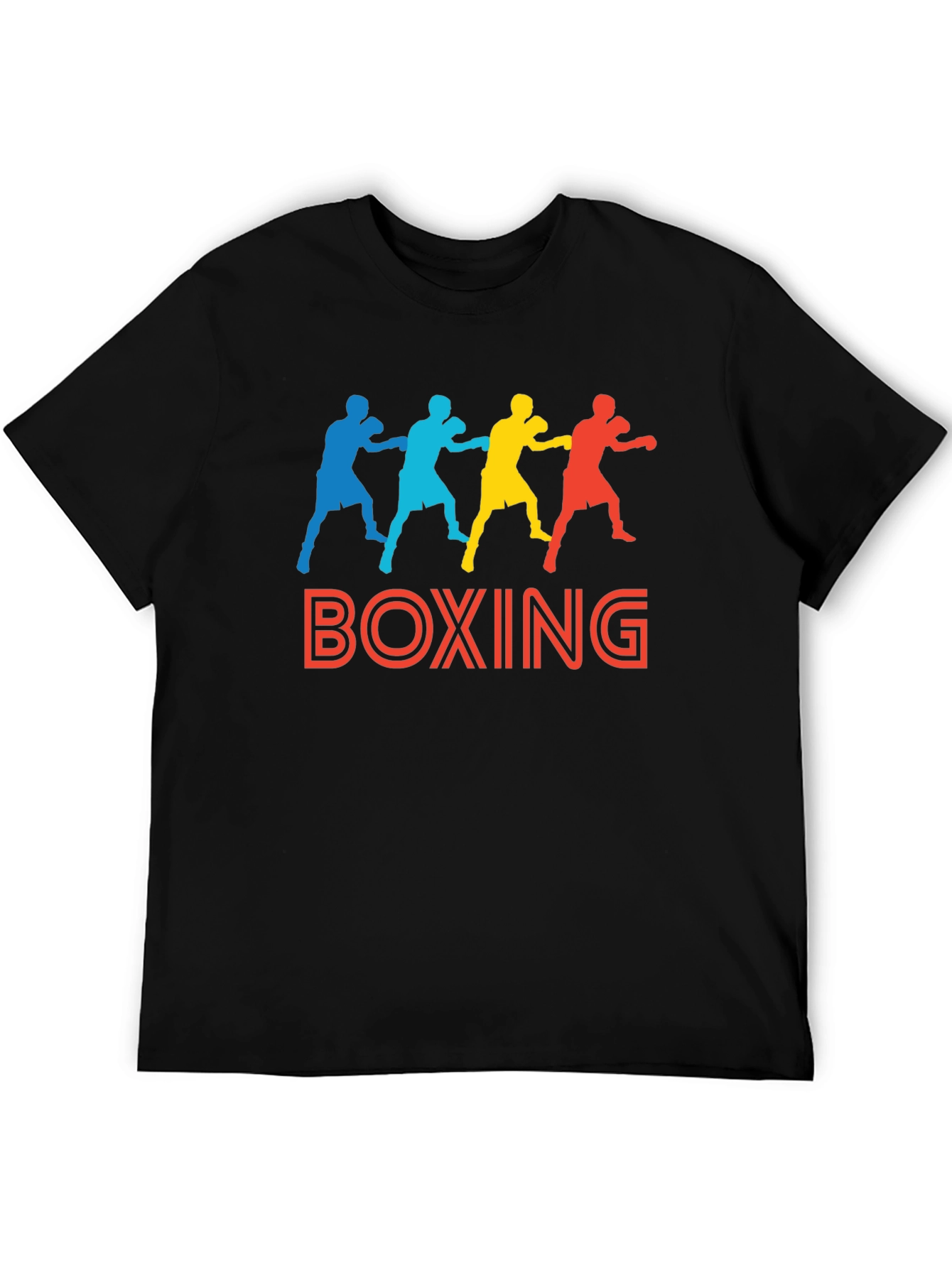 Boxing Graphic Print Black T-Shirt