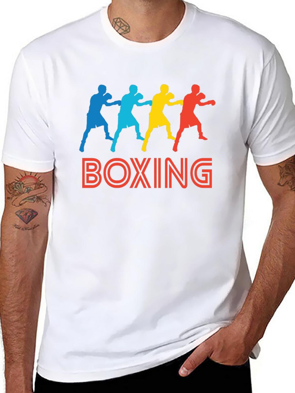 Boxing Graphic Print Black T-Shirt