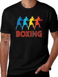 Boxing Graphic Print Black T-Shirt