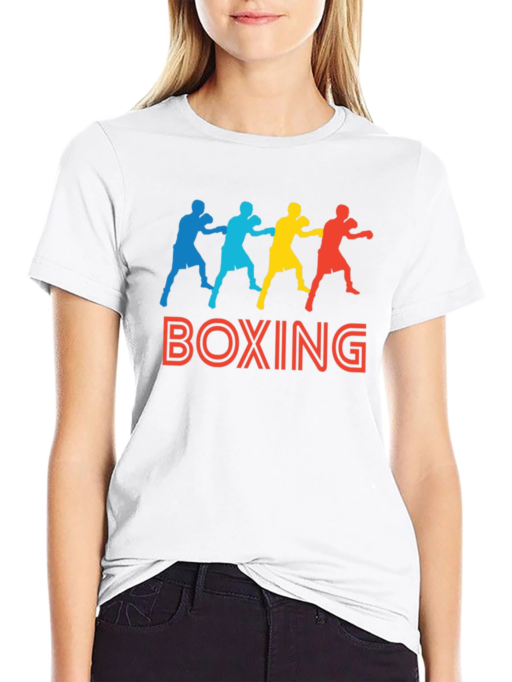 Boxing Graphic Print Black T-Shirt
