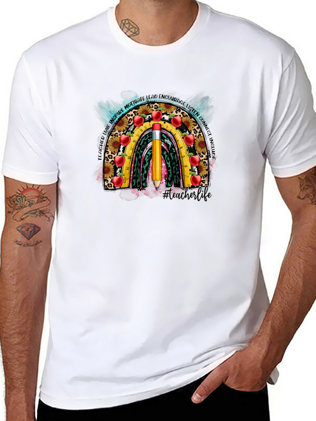 Teacher Life Rainbow Graphic Tee