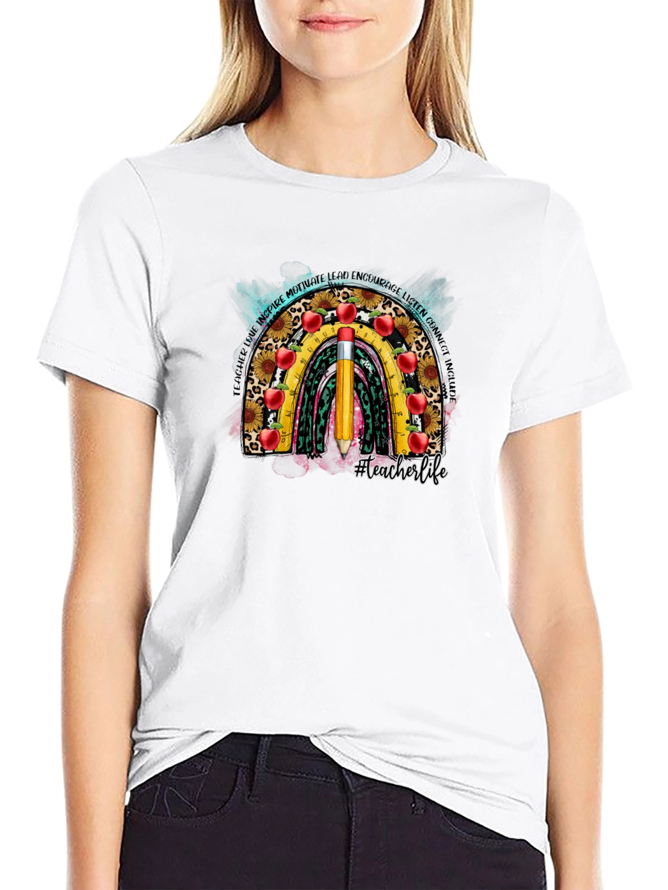 Teacher Life Rainbow Graphic Tee