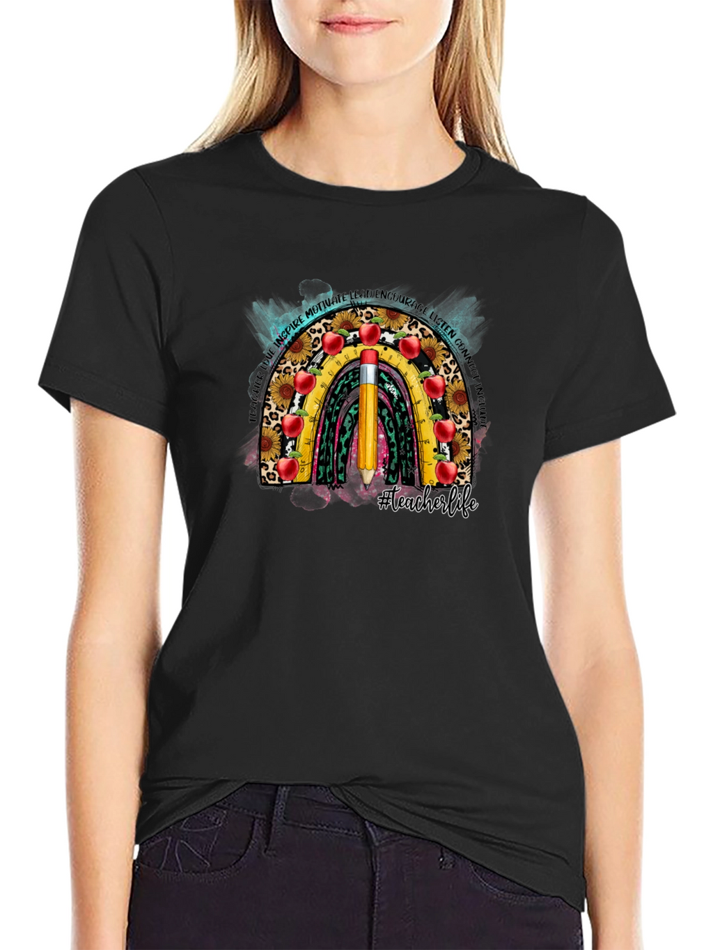 Teacher Life Rainbow Graphic Tee