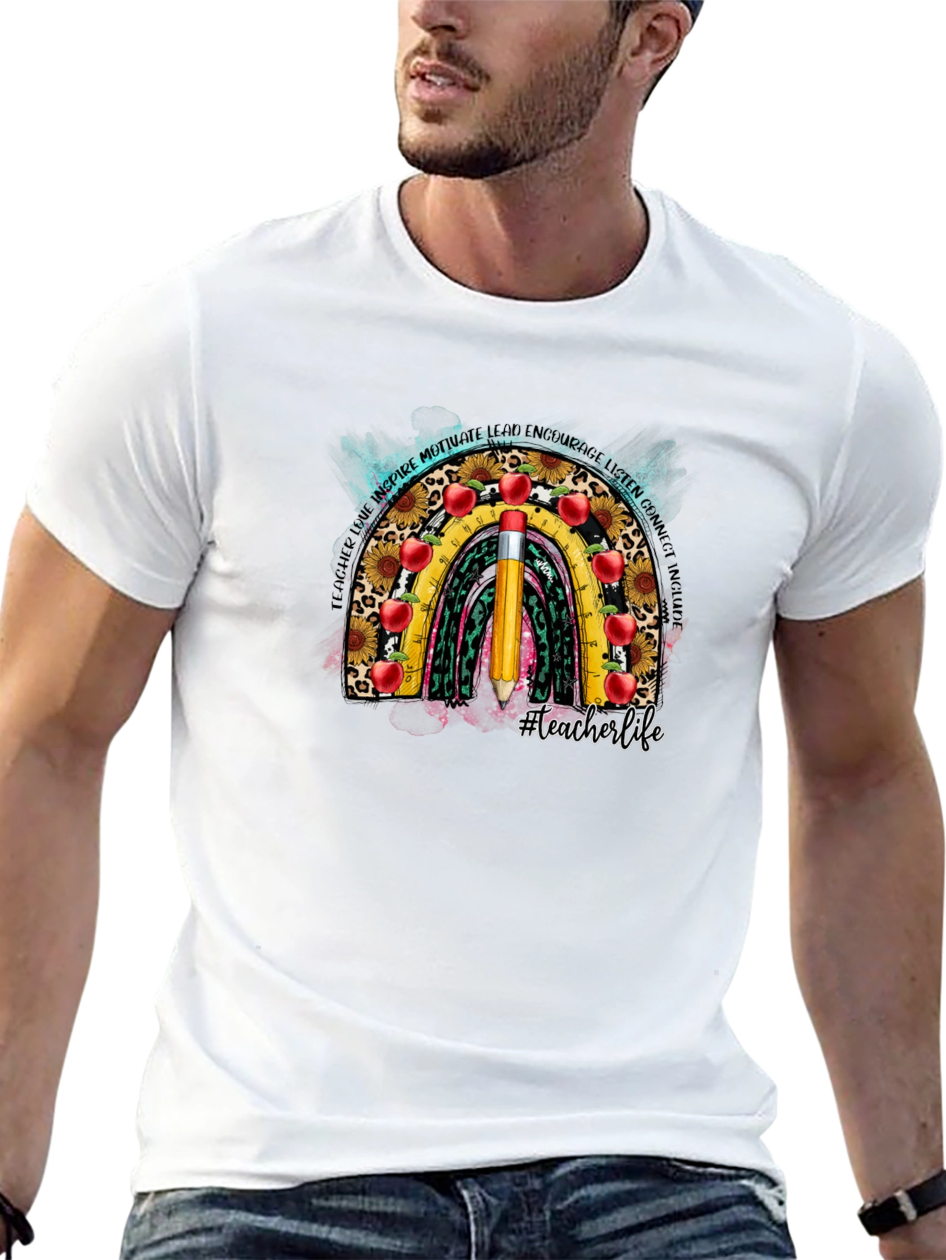 Teacher Life Rainbow Graphic Tee