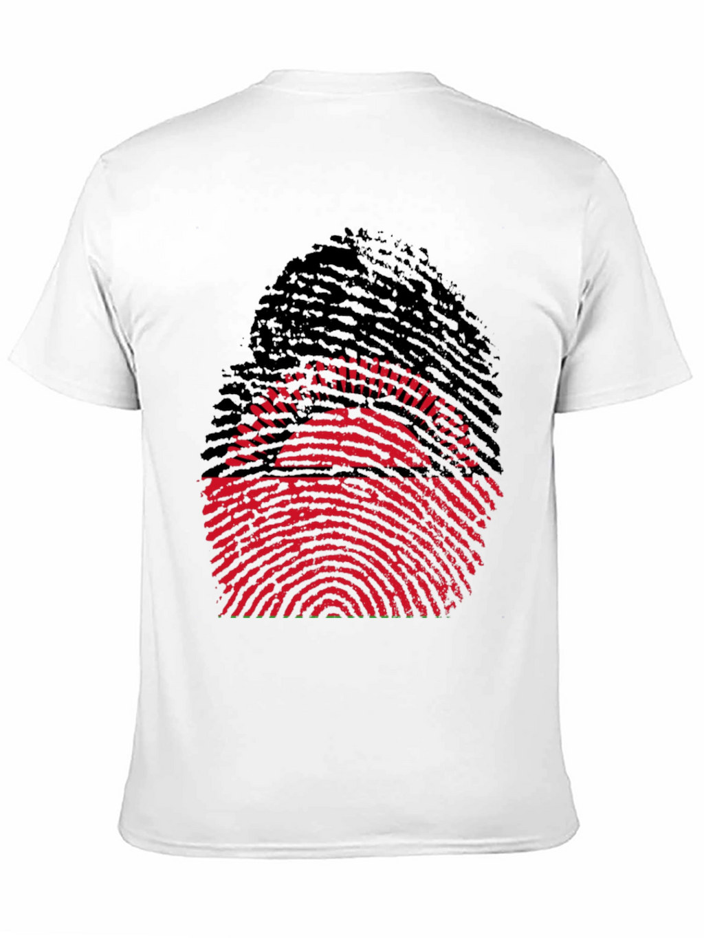 Unique Fingerprint Malawi Flag Graphic Tee