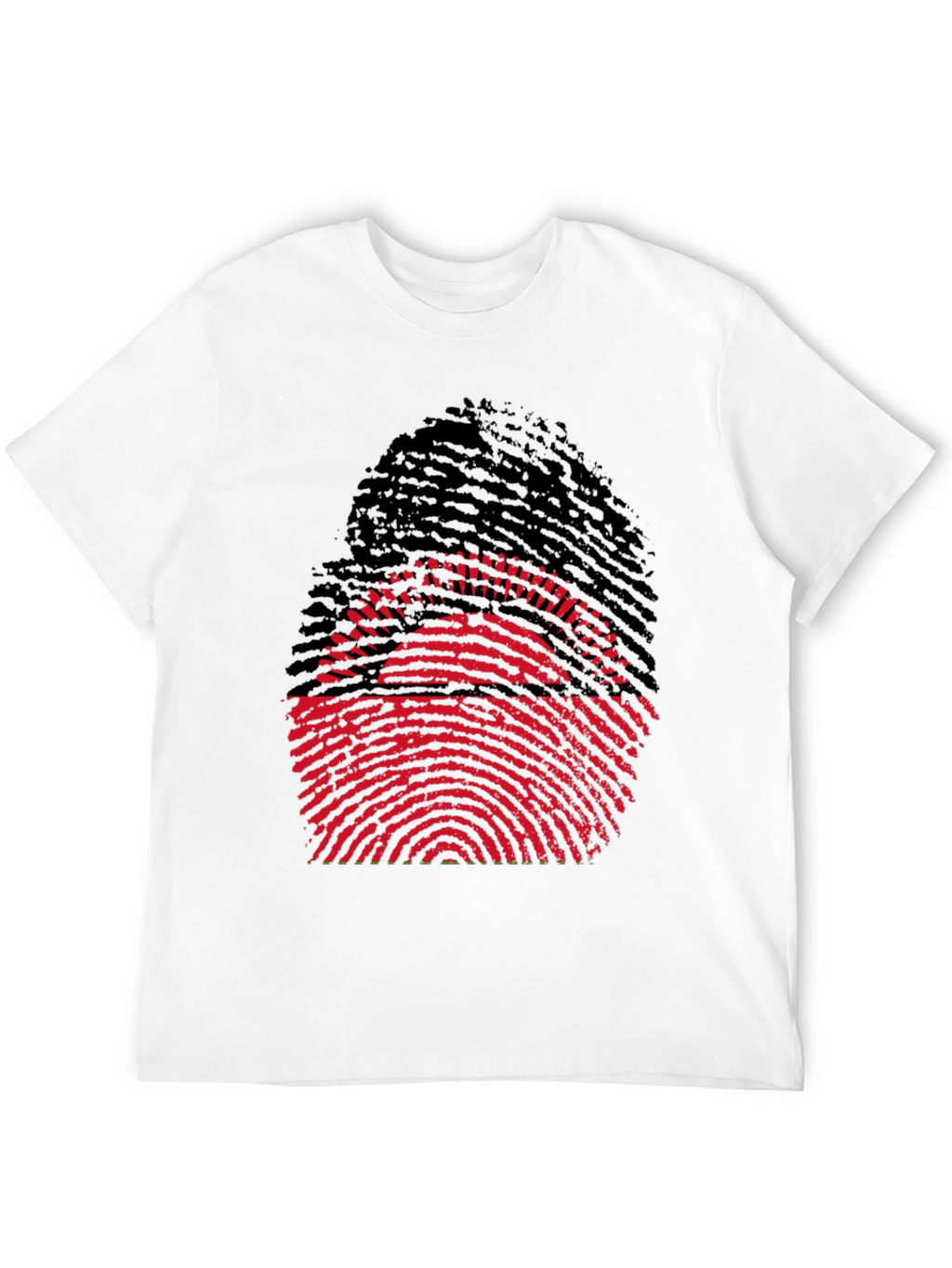 Unique Fingerprint Malawi Flag Graphic Tee