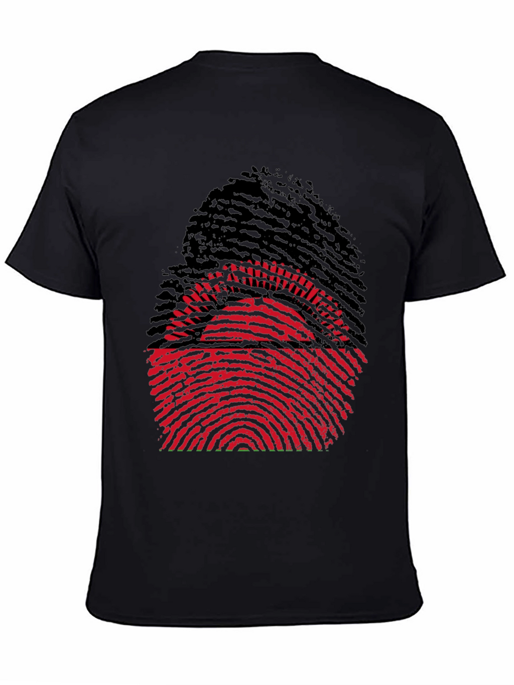 Unique Fingerprint Malawi Flag Graphic Tee