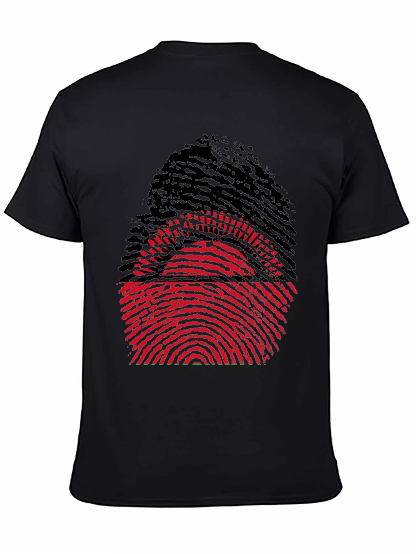 Unique Fingerprint Malawi Flag Graphic Tee