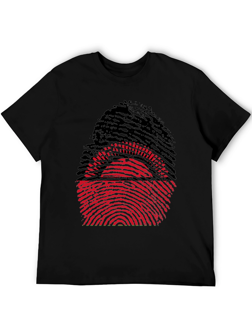 Unique Fingerprint Malawi Flag Graphic Tee