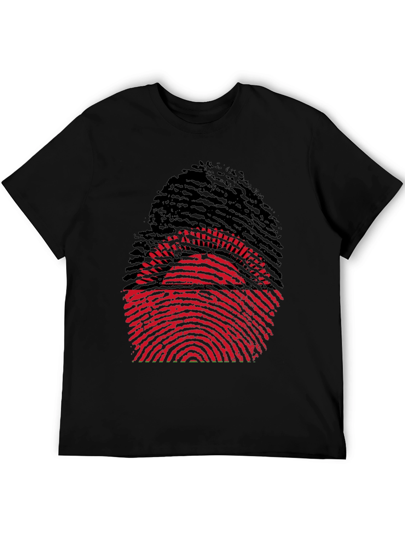 Unique Fingerprint Malawi Flag Graphic Tee