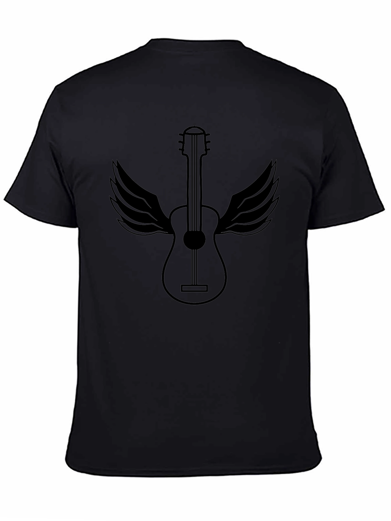 Guitar Wings Graphic Tee - Black Cotton Comfort