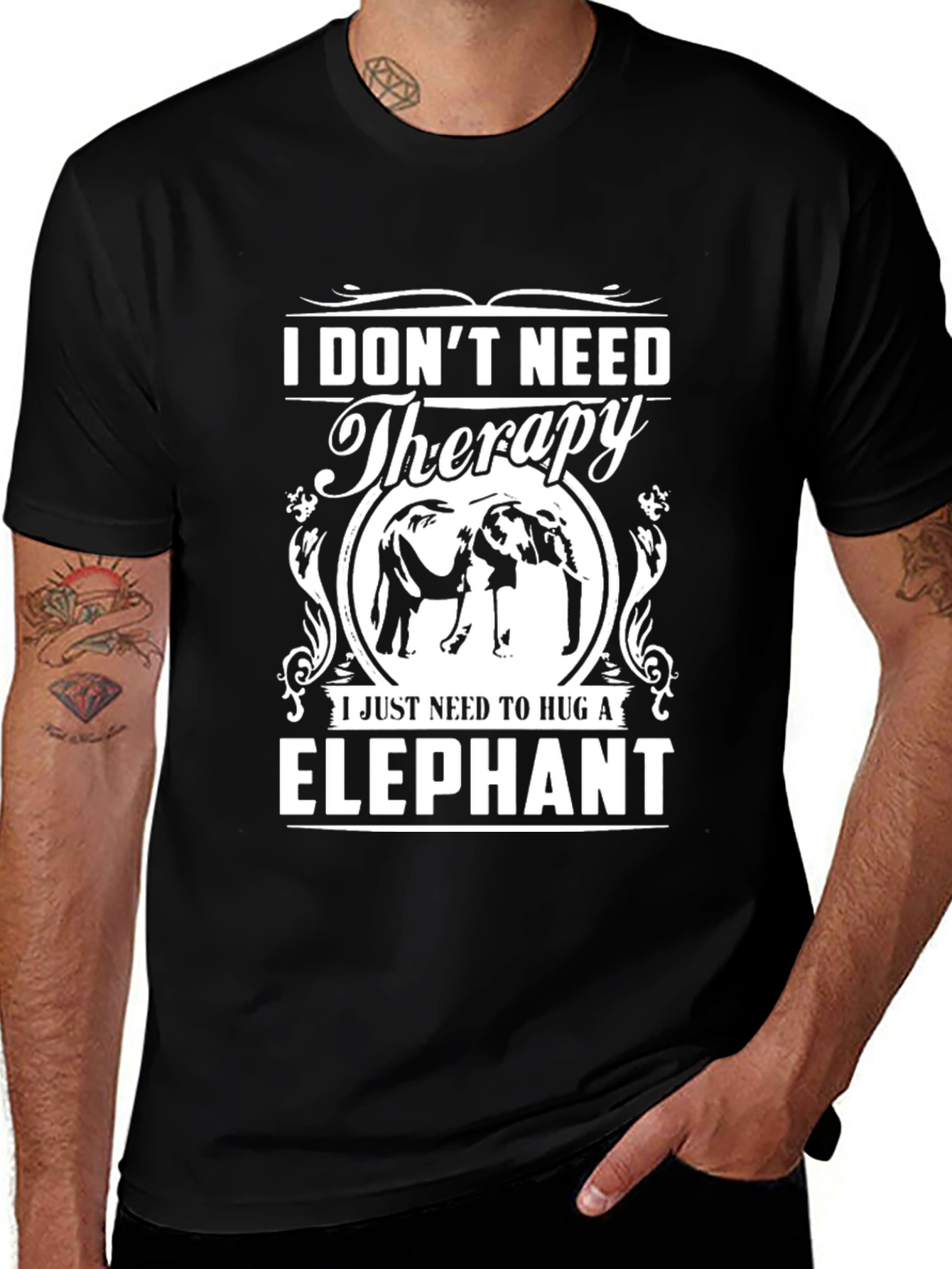 Elephant Hug Therapy Graphic T-Shirt